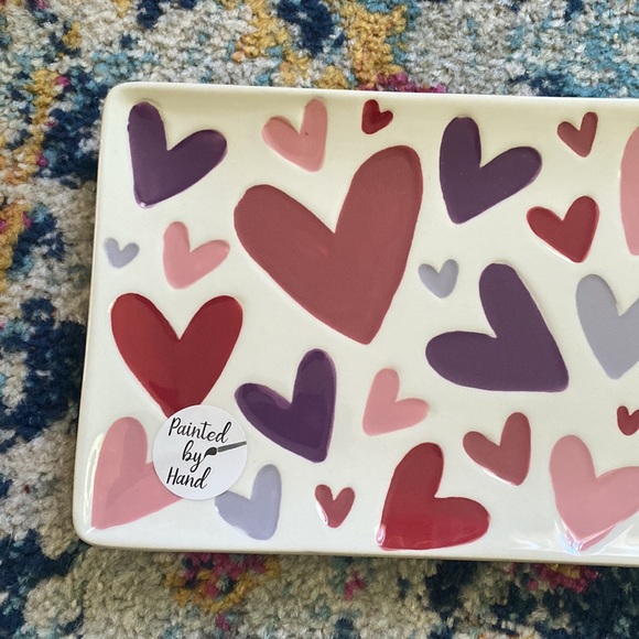 Lang by Design Hand Painted Heart-Themed Serving Platter - Picture 2 of 9